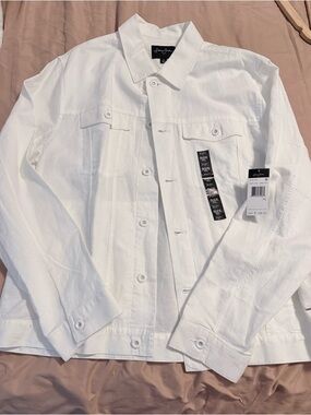 Sean John White Button-Front Shirt Jacket